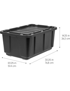 Caja de Almacenamiento IRIS USA 102.1L Negra - Paquete de 4 2