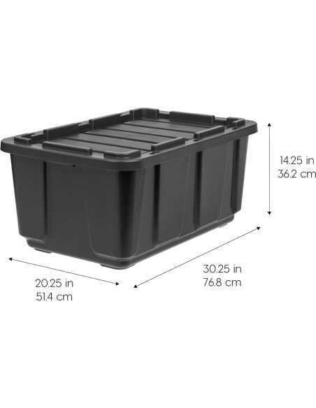 Caja de Almacenamiento IRIS USA 102.1L Negra - Paquete de 4
