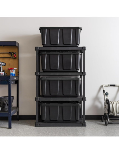 Caja de Almacenamiento IRIS USA 102.1L Negra - Paquete de 4