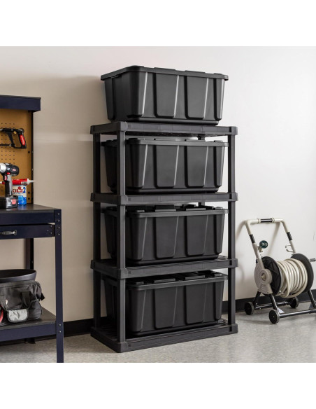 Caja de Almacenamiento IRIS USA 102.1L Negra - Paquete de 4