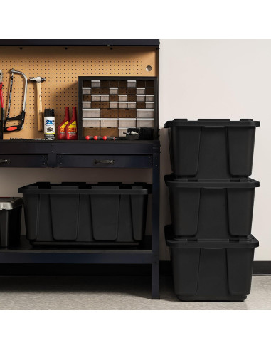 Caja de Almacenamiento IRIS USA 102.1L Negra - Paquete de 4