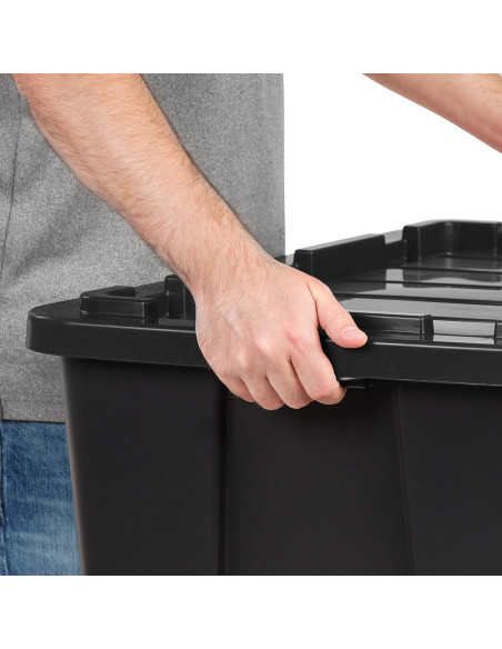 Caja de Almacenamiento IRIS USA 102.1L Negra - Paquete de 4