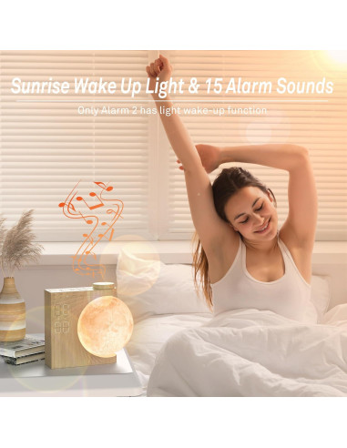 Reloj Despertador AIRIVO con Luz de Amanecer y Sonidos