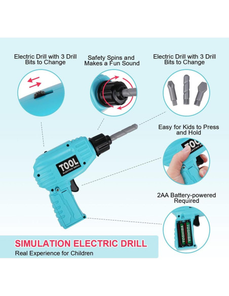Juego de Herramientas LOYO para Niños - Caja de Herramientas Azul