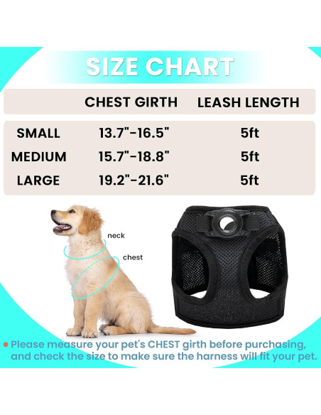 Arnés para Perros Pequeños JVVGPET con Soporte para Airtag