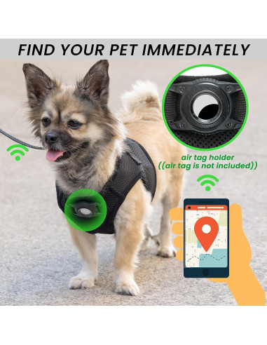 Arnés para Perros Pequeños JVVGPET con Soporte para Airtag