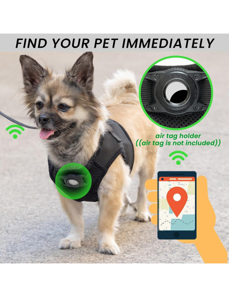 Arnés para Perros Pequeños JVVGPET con Soporte para Airtag