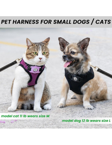 Arnés para Perros Pequeños JVVGPET con Soporte para Airtag