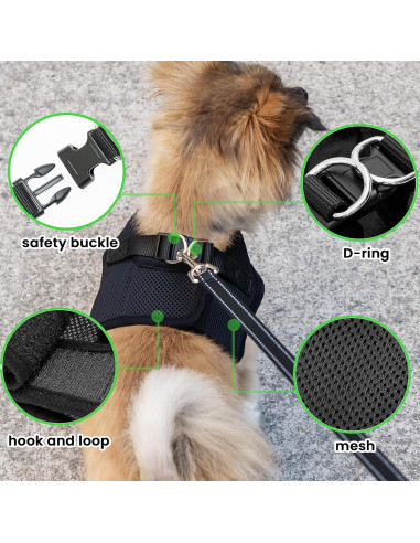 Arnés para Perros Pequeños JVVGPET con Soporte para Airtag
