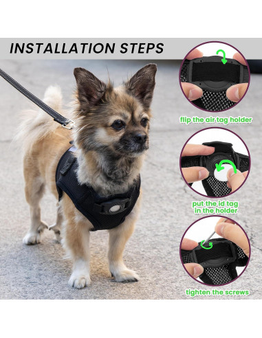 Arnés para Perros Pequeños JVVGPET con Soporte para Airtag