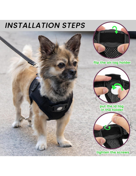 Arnés para Perros Pequeños JVVGPET con Soporte para Airtag