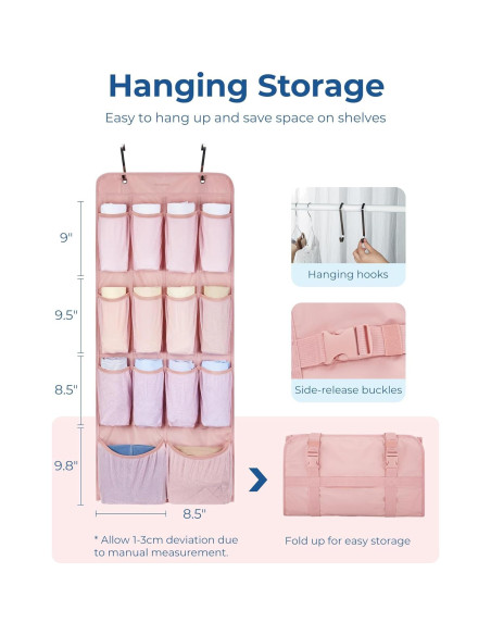 BAGSMART Organizador de Viaje Rosa Bebé, 6 Piezas Cubos y Estantes