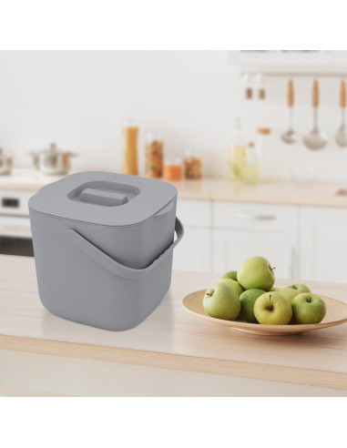 Bin de Compostaje de Cocina Jaderlu 7L Gris con Tapa