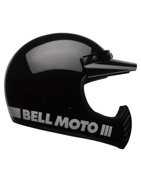 Casco BELL Moto-3 Negro Brillante Clásico X-Pequeño Casco BELL Moto-3 Negro Brillante Clásico X-Pequeño