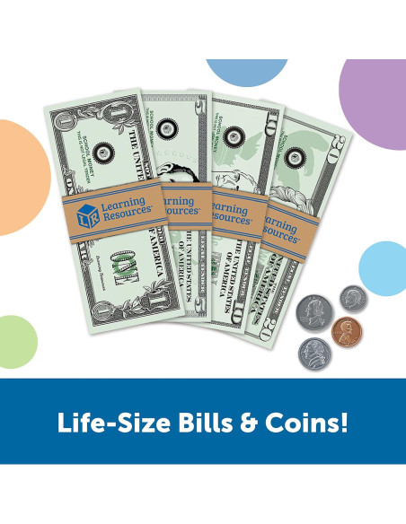 Conjunto de Dinero Simulado Recursos de Aprendizaje 150 Piezas
