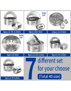 Juego de Cortadores de Galletas Redondos M JINGMEI 12 Piezas 2