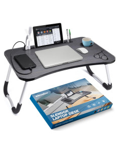 Mesa de Laptop Plegable Slendor Negra con USB y Ventilador