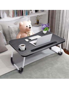 Mesa de Laptop Plegable Slendor Negra con USB y Ventilador 2