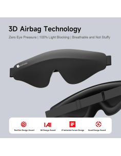 Máscara de Sueño Bodypedia 3D Negra - Bloqueo Total de Luz 2