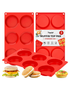 Pack de 3 Moldes de Silicona Puyeipt para Muffins y Huevos