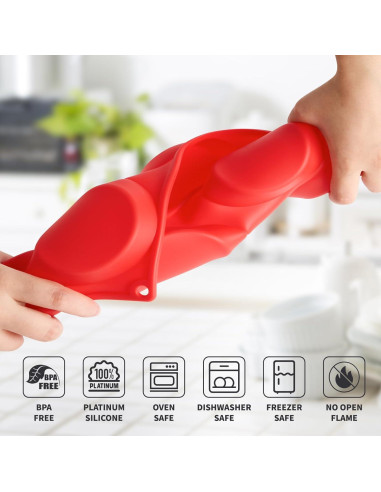 Pack de 3 Moldes de Silicona Puyeipt para Muffins y Huevos