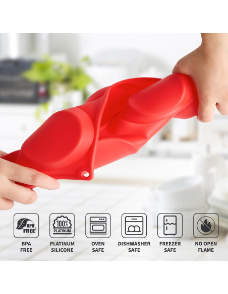 Pack de 3 Moldes de Silicona Puyeipt para Muffins y Huevos