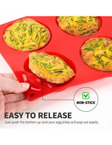 Pack de 3 Moldes de Silicona Puyeipt para Muffins y Huevos