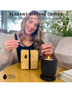 Maceta de Cemento Matani con Vela Aromática de Soja Vainilla 2