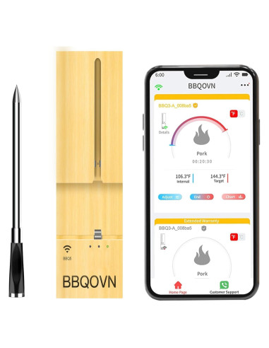 Termómetro de Carne Inalámbrico WiFi BBQOVN con 7 Sensores