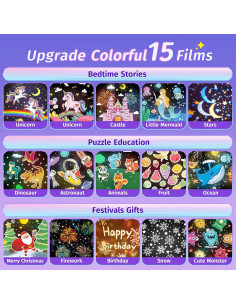 Proyector de Luz Nocturna ONEFIRE para Niños con 15 Películas 2