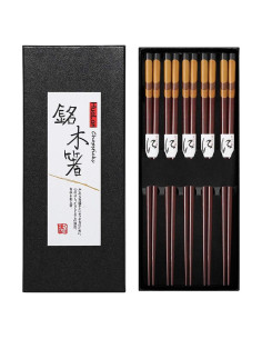 Juego de Palillos de Madera Natural Antideslizantes 5 Pares