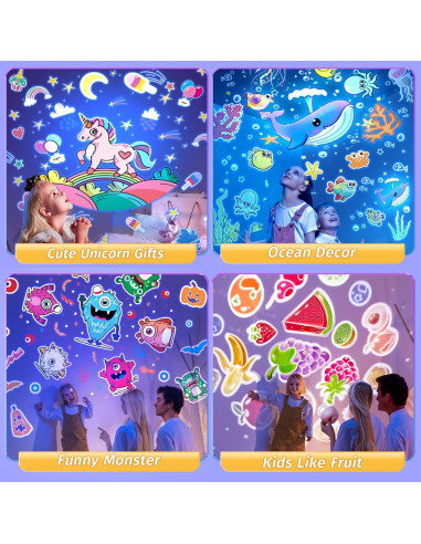 Proyector de Luz Nocturna ONEFIRE para Niños con 15 Películas