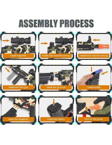 Pistola de Juguete Eléctrica COOLFOX M416 Camuflaje 120 Dardos