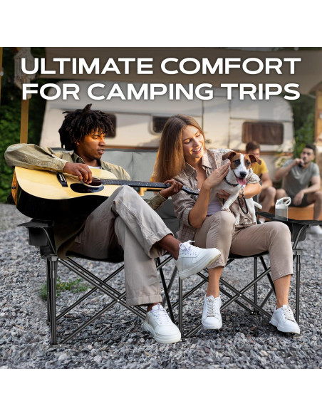 Silla de Camping Doble ZENTA GEAR Plegable 240 kg Acolchada Silla de Camping Doble ZENTA GEAR Plegable 240 kg Acolchada
