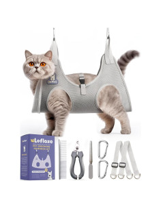 Arnés de Hamaca Loflaze para Acicalamiento de Mascotas XS Gris
