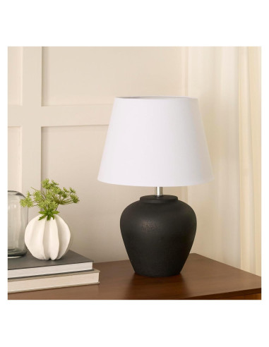 Lámpara de Mesa Nourison de Cerámica Negra 50.8 cm