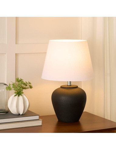 Lámpara de Mesa Nourison de Cerámica Negra 50.8 cm