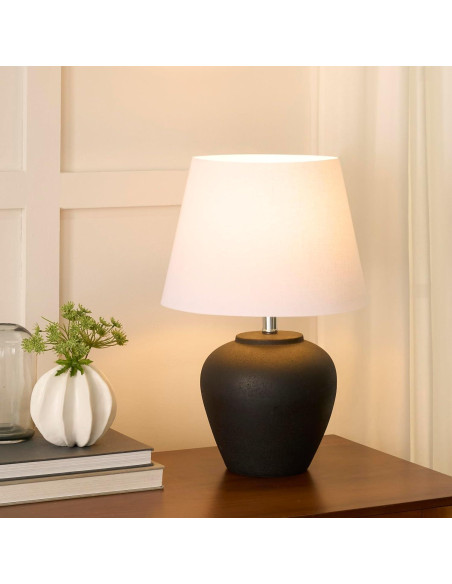 Lámpara de Mesa Nourison de Cerámica Negra 50.8 cm