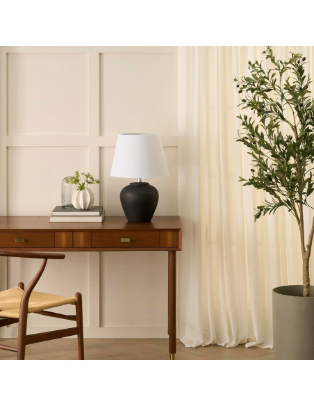 Lámpara de Mesa Nourison de Cerámica Negra 50.8 cm