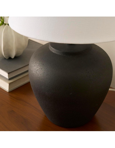 Lámpara de Mesa Nourison de Cerámica Negra 50.8 cm