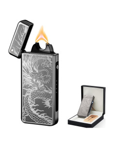 Encendedor Eléctrico BABOBIU Dragón Negro Recargable USB