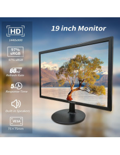 Monitor LED 19" Guangzhou Yisi 1440x900 HDMI VGA Altavoces 2