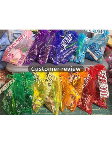 120 Bolsas de Organza Transparentes Jexila 13x18 cm Cierre de Cuerda