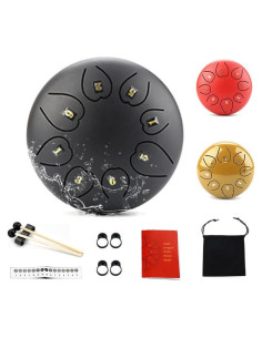 Tambor de Lengua de Acero Hsyok 15.24 cm 8 Notas Negro