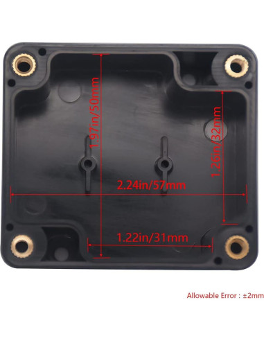 Caja de Proyecto Raculety IP65 2 Piezas 63x58x35mm Negra