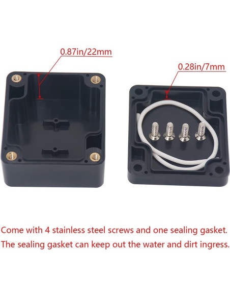 Caja de Proyecto Raculety IP65 2 Piezas 63x58x35mm Negra