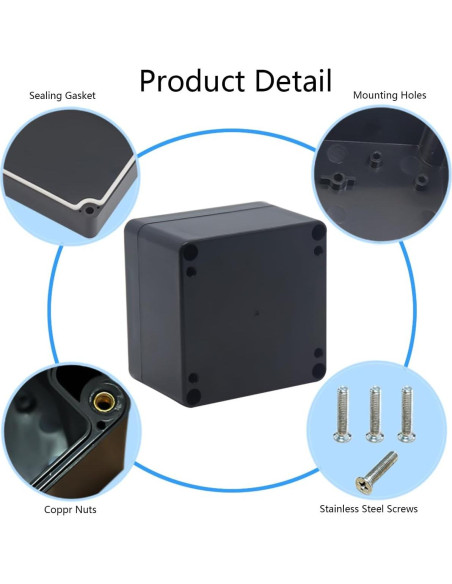 Caja de Proyecto Raculety IP65 2 Piezas 63x58x35mm Negra