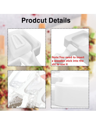 Set de 10 Moldes de Silicona para Paletas con 200 Palitos