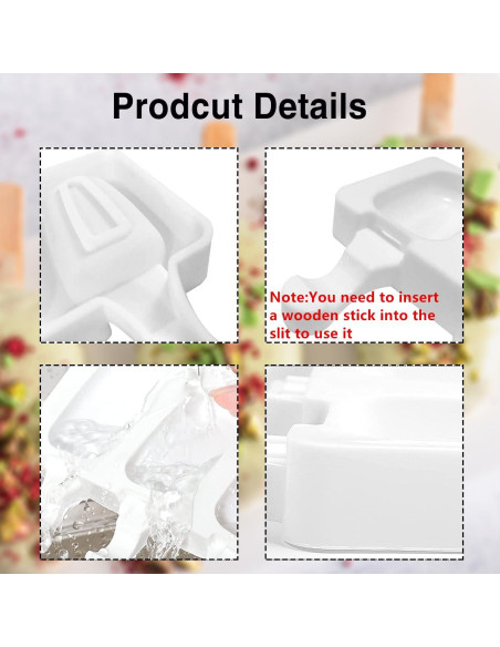 Set de 10 Moldes de Silicona para Paletas con 200 Palitos