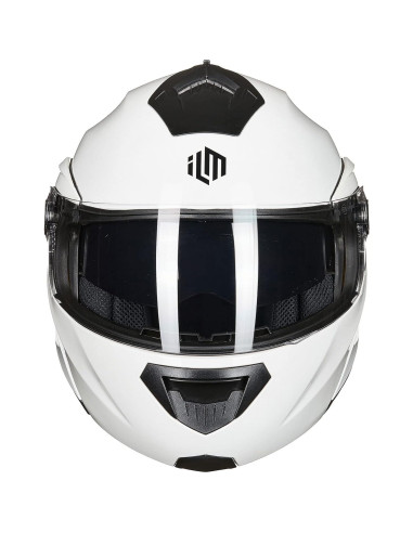 Casco de Moto ILM DP998 Modular Doble Visera Blanco Pequeño